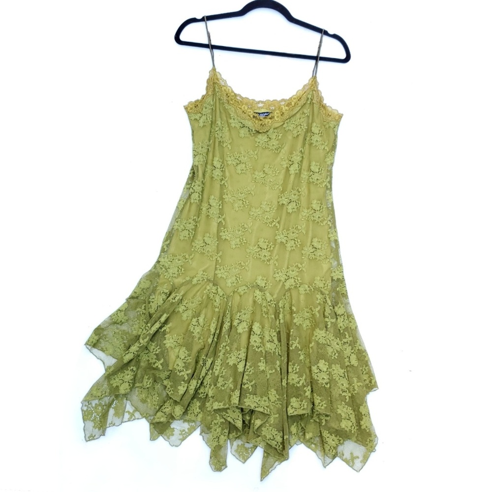 Vintage Betsey Johnson Chartreuse Lace Dress